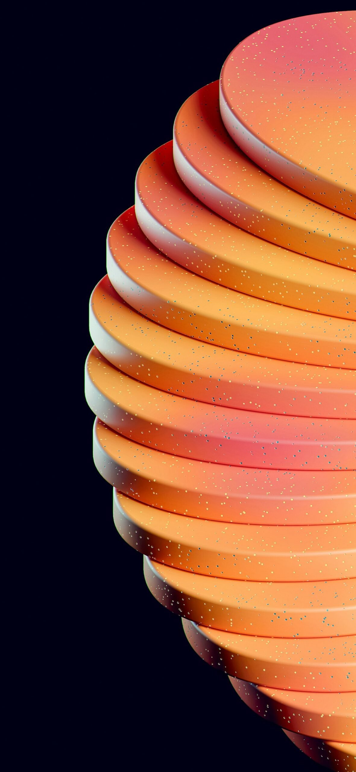 Abstract orange and pink 3D shape