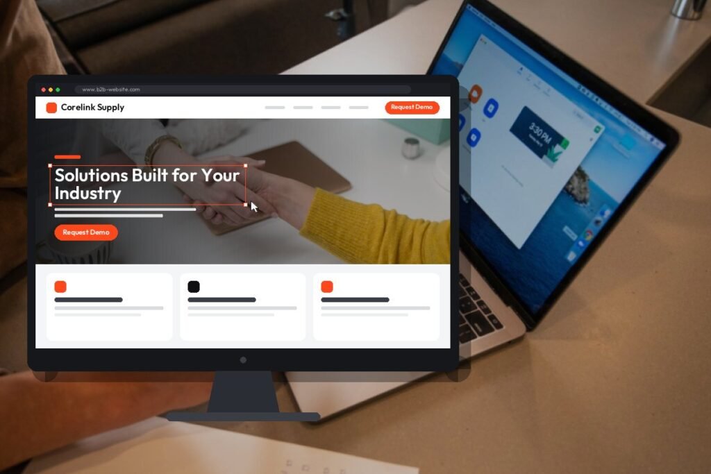 Netwexus team designing a b2b website on screen
