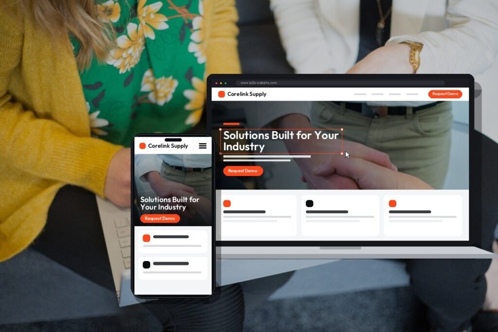 Netwexus team designing a b2b website on screen