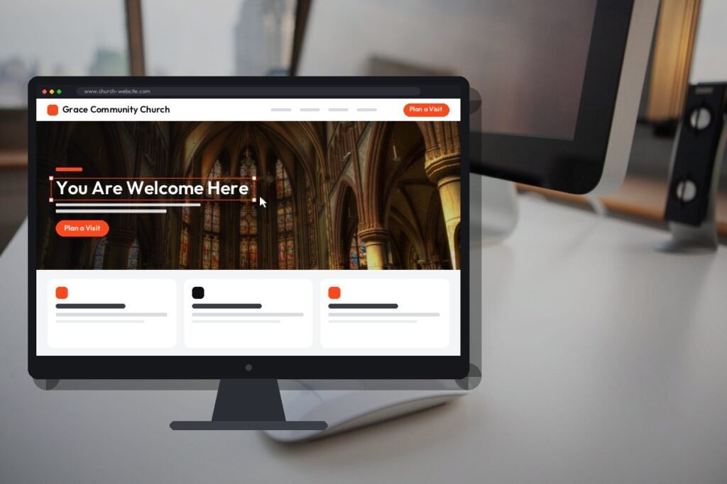 Netwexus team designing a church website on screen
