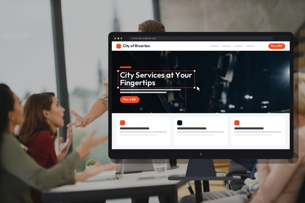 Netwexus team designing a city website on screen