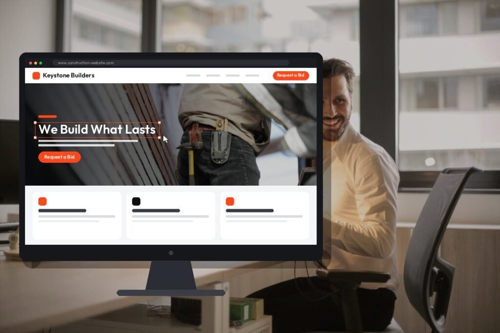 Netwexus team designing a construction website on screen