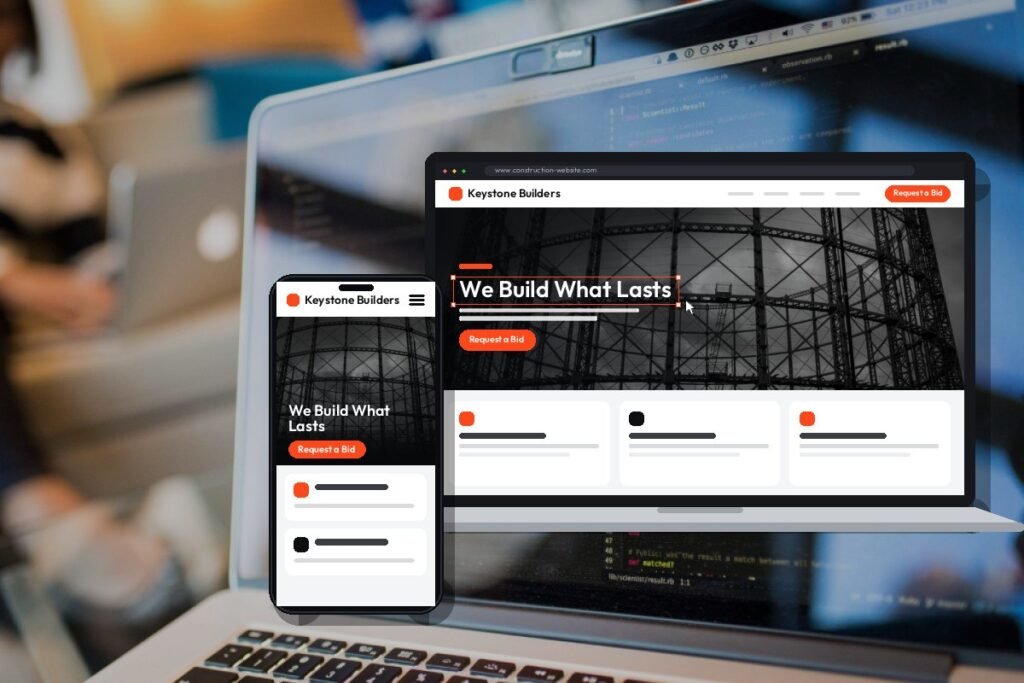 Netwexus team designing a construction website on screen