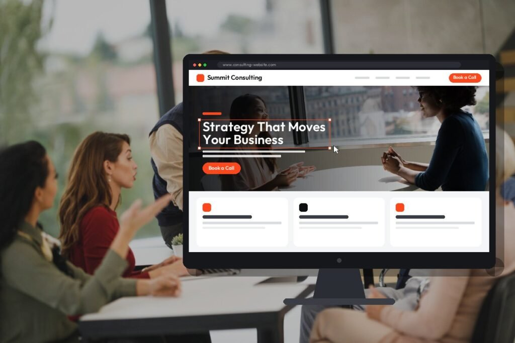 Netwexus team designing a consulting website on screen