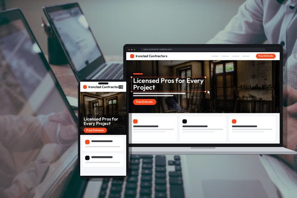 Netwexus team designing a contractor website on screen