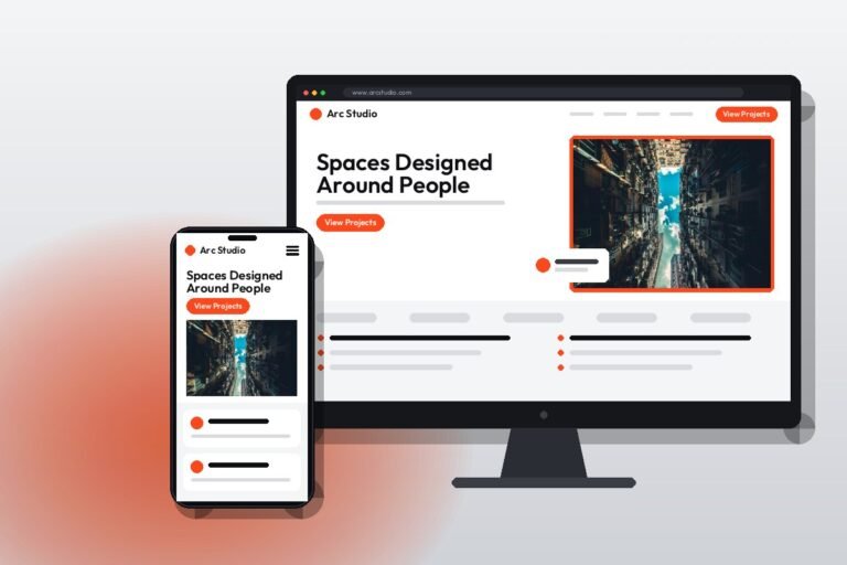 Elementor Website Design project shown on desktop and mobile