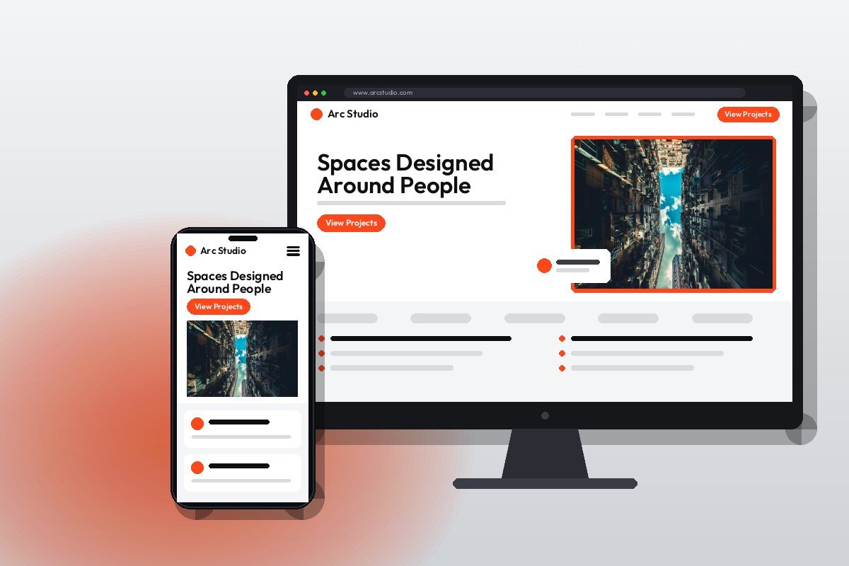 Elementor Website Design project shown on desktop and mobile