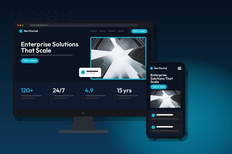 Enterprise WordPress Website project shown on desktop and mobile