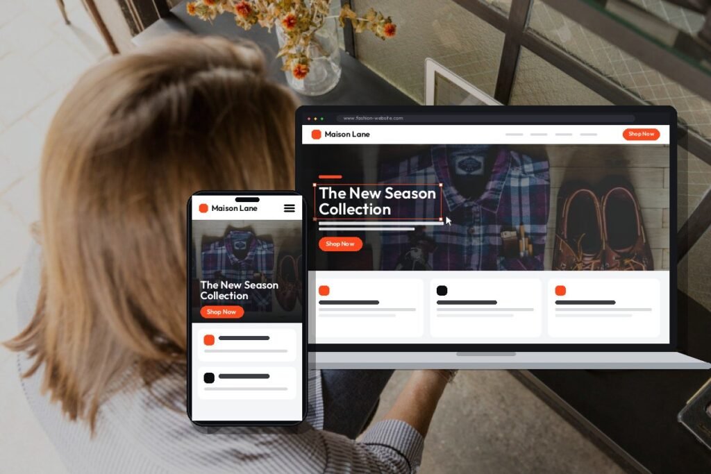 Netwexus team designing a fashion website on screen