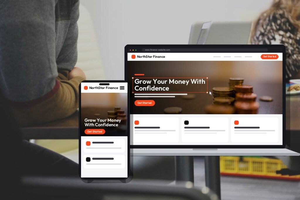 Netwexus team designing a finance website on screen