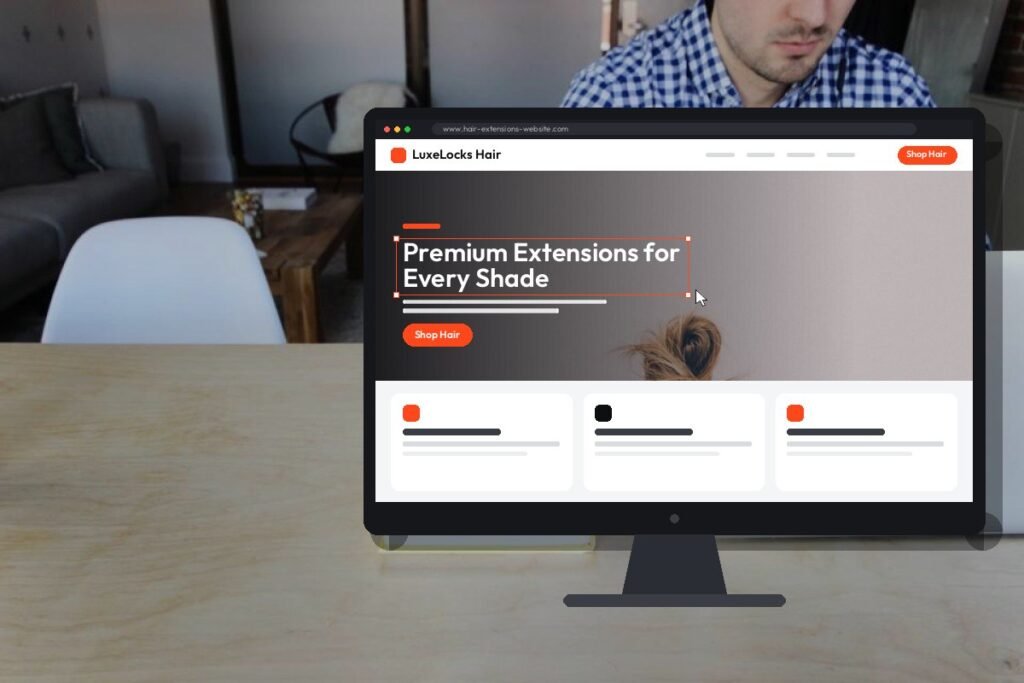 Netwexus team designing a hair extensions website on screen