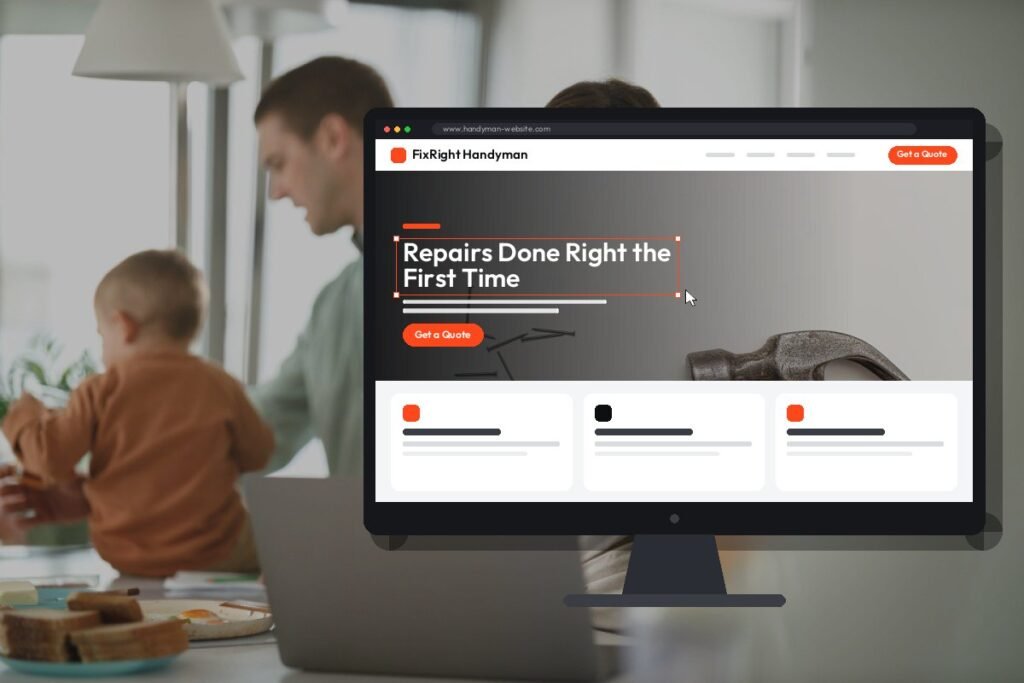 Netwexus team designing a handyman website on screen