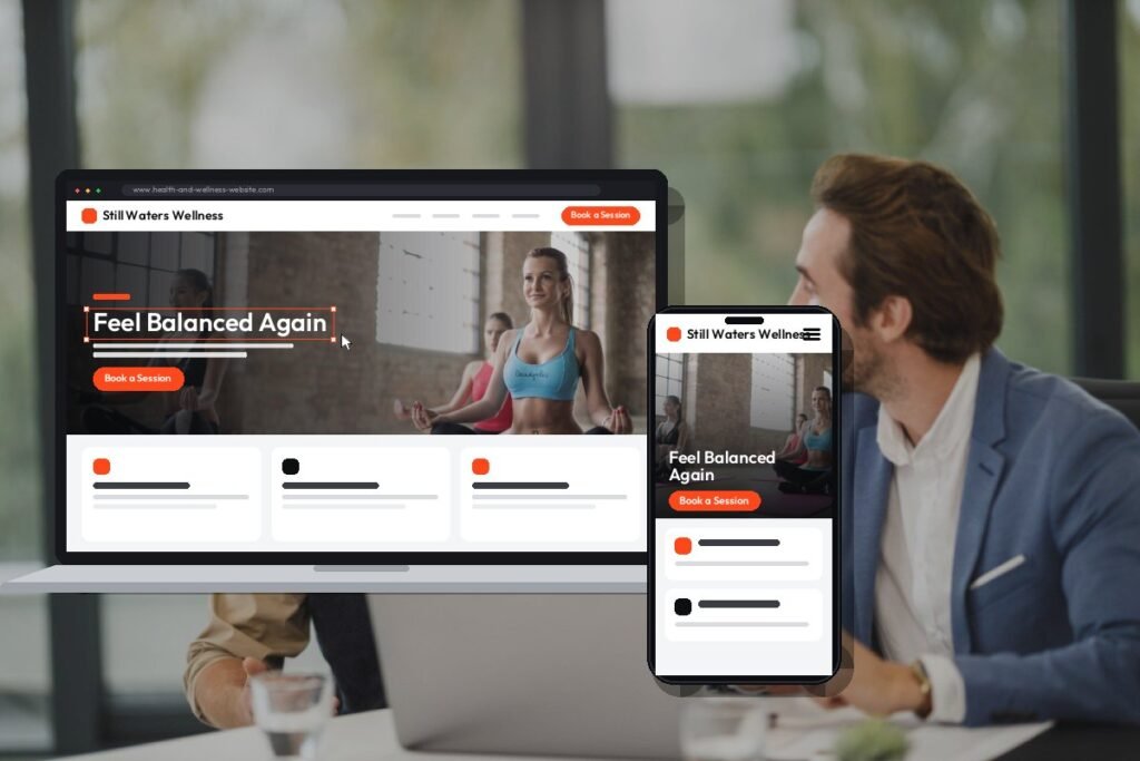 Netwexus team designing a health and wellness website on screen