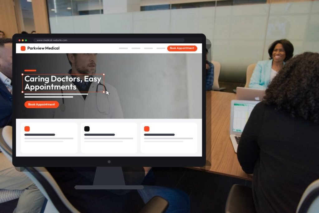 Netwexus team designing a medical website on screen