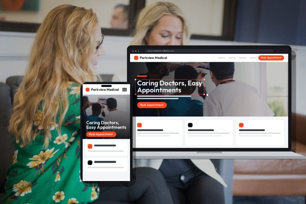 Netwexus team designing a medical website on screen