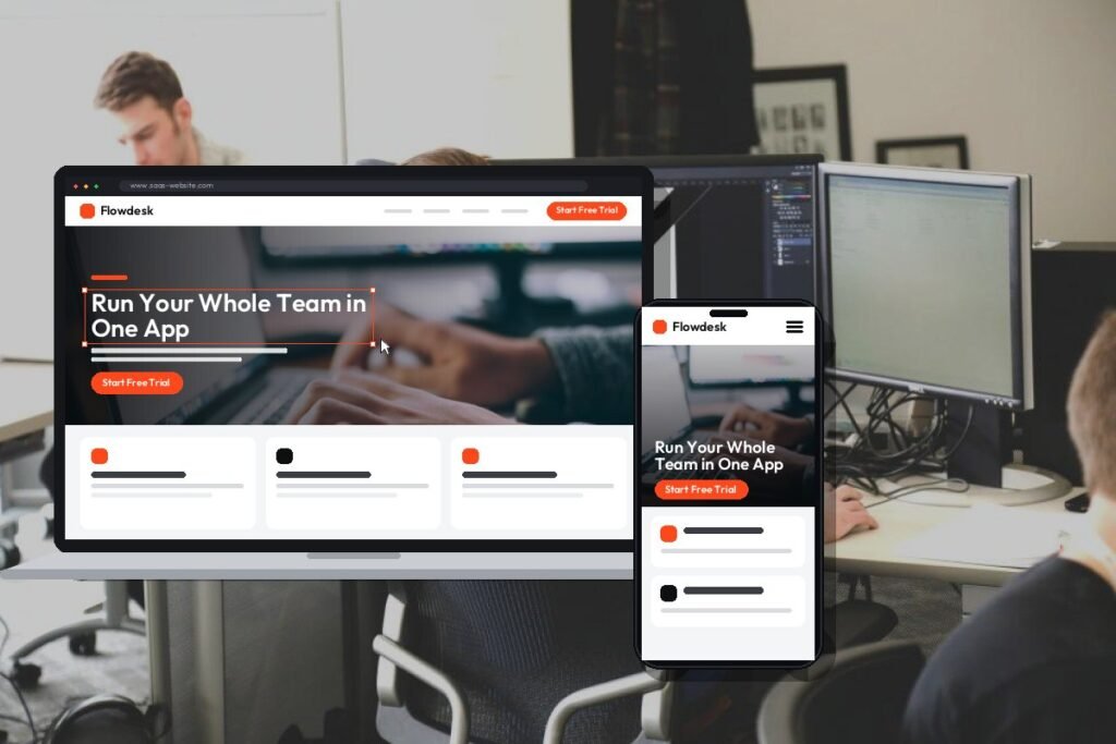Netwexus team designing a saas website on screen
