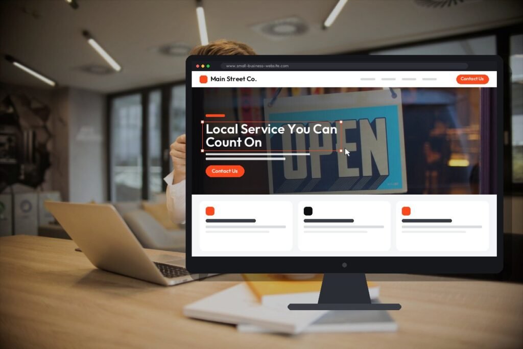 Netwexus team designing a small business website on screen