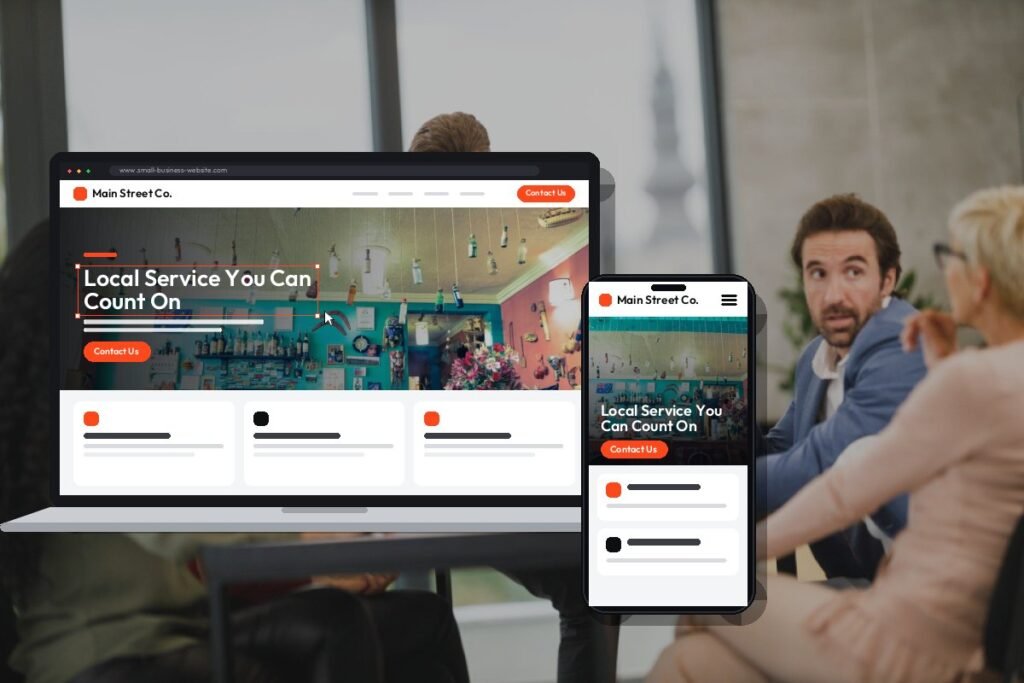 Netwexus team designing a small business website on screen