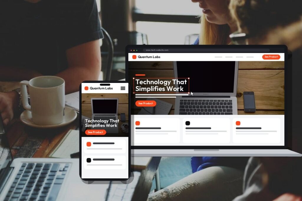 Netwexus team designing a tech website on screen