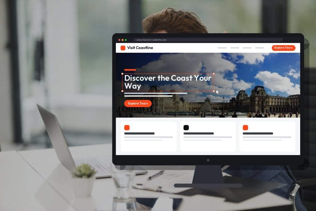 Netwexus team designing a tourism website on screen