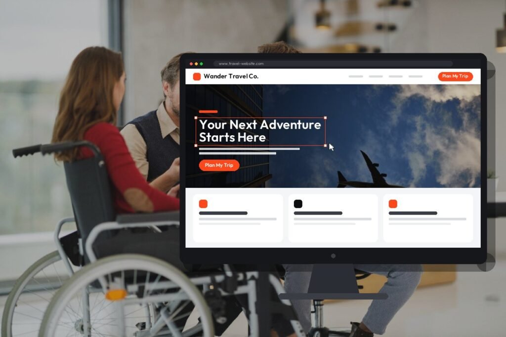 Netwexus team designing a travel website on screen