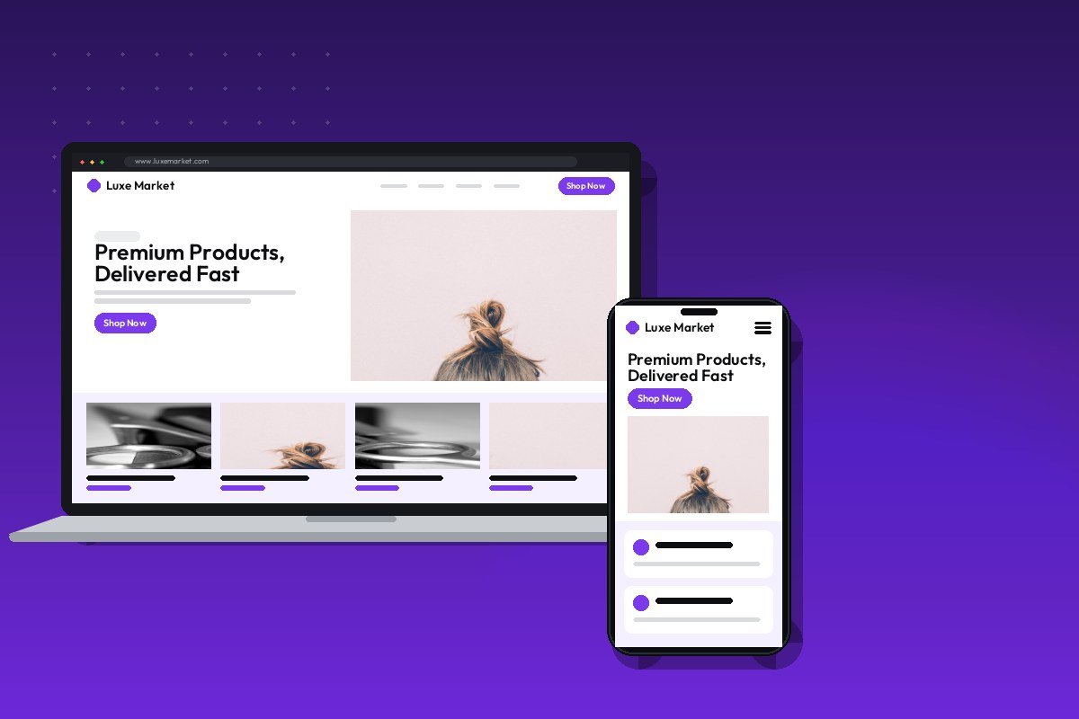 WooCommerce Store Development project shown on desktop and mobile