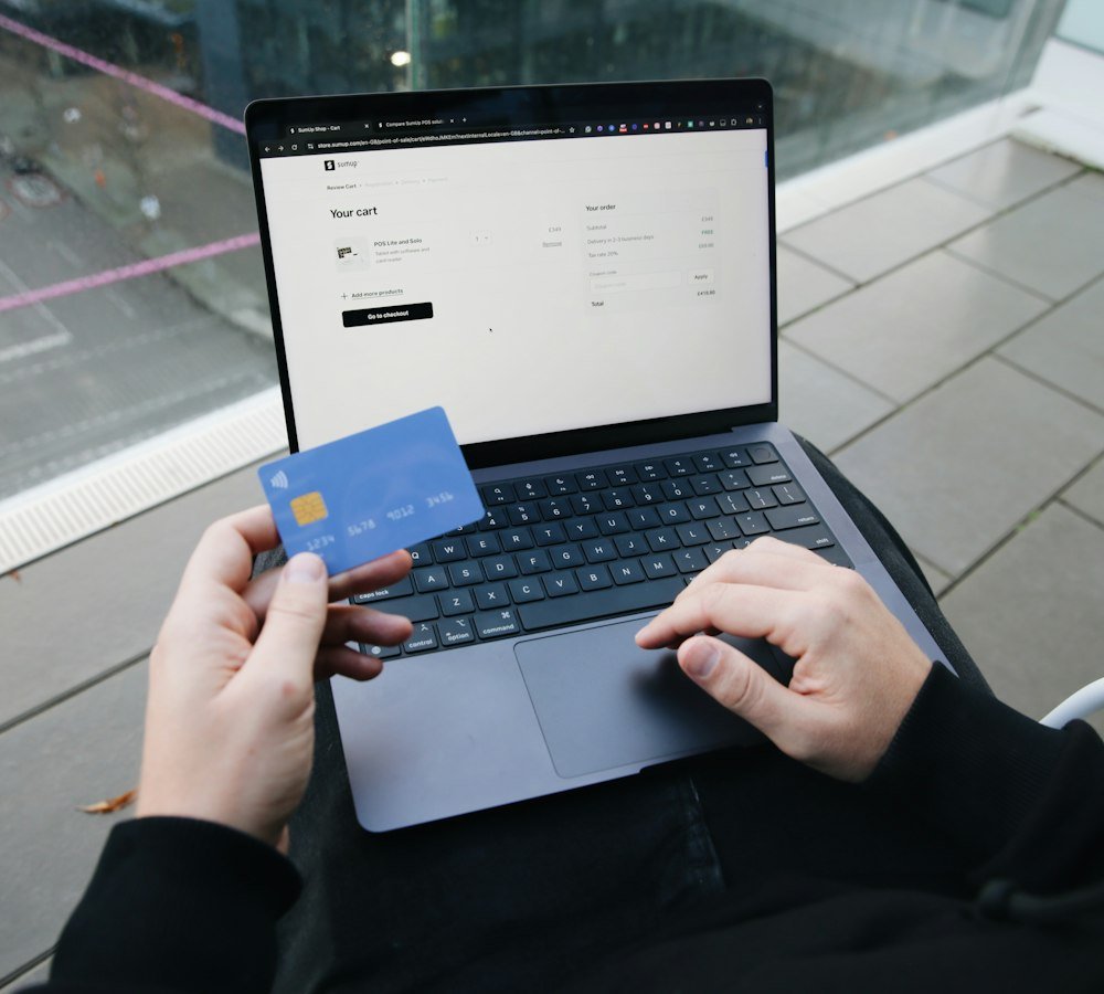 Customer paying online with a card